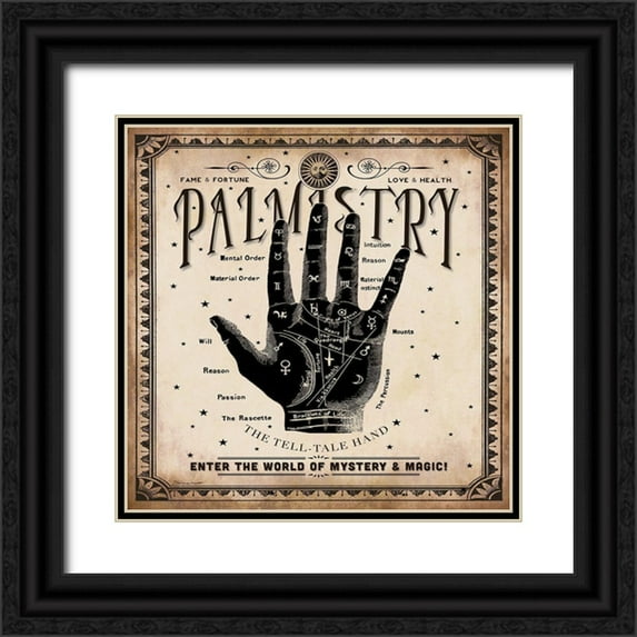 Marrott, Stephanie 20x20 Black Ornate Wood Framed with Double Matting Museum Art Print Titled - Palmistry