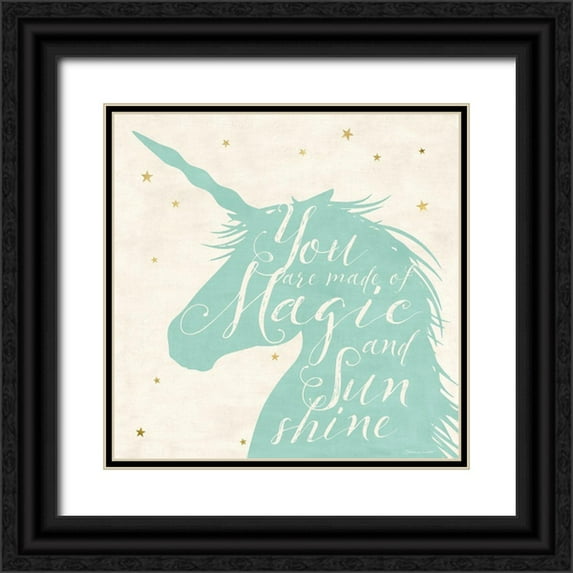 Marrott, Stephanie 20x20 Black Ornate Wood Framed with Double Matting Museum Art Print Titled - Unicorn Magic