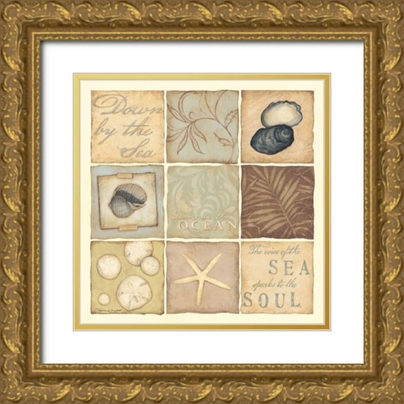 Marrott, Stephanie 20x20 Gold Ornate Wood Framed with Double Matting Museum Art Print Titled - Dance in the Ocean