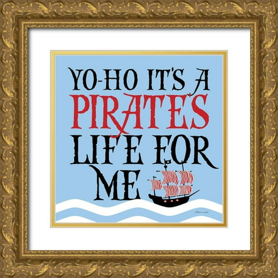 Marrott, Stephanie 20x20 Gold Ornate Wood Framed with Double Matting Museum Art Print Titled - Pirates Life