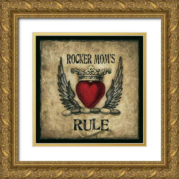 Marrott, Stephanie 20x20 Gold Ornate Wood Framed with Double Matting Museum Art Print Titled - Rocker Moms Rule