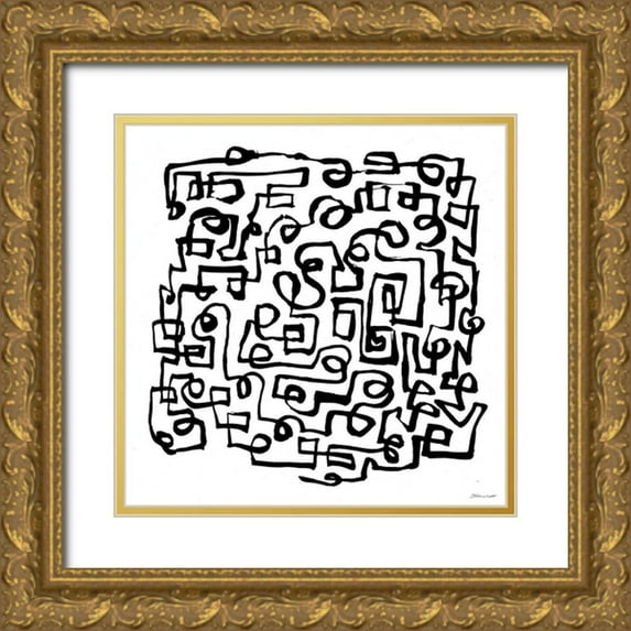 Marrott, Stephanie 20x20 Gold Ornate Wood Framed with Double Matting Museum Art Print Titled - Scribbles