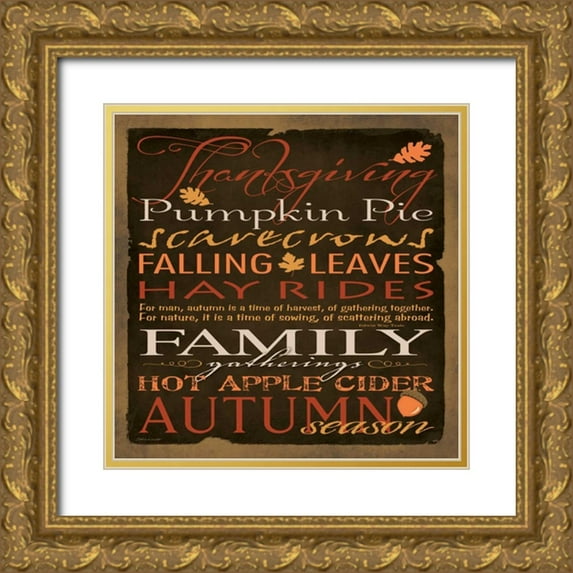Marrott, Stephanie 20x20 Gold Ornate Wood Framed with Double Matting Museum Art Print Titled - Thanksgiving III
