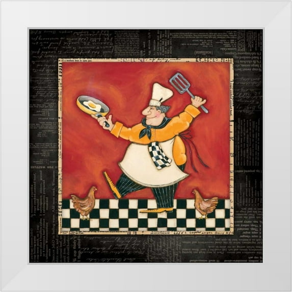 Marrott, Stephanie 20x20 White Modern Wood Framed Museum Art Print Titled - Chicken Dance Chef