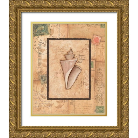Marrott, Stephanie 20x24 Gold Ornate Wood Framed with Double Matting Museum Art Print Titled - Wonder Shell