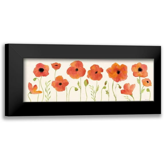 Marrott, Stephanie 24x11 Black Modern Framed Museum Art Print Titled - Poppy Row