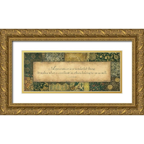 Marrott, Stephanie 24x12 Gold Ornate Wood Framed with Double Matting Museum Art Print Titled - Appreciation