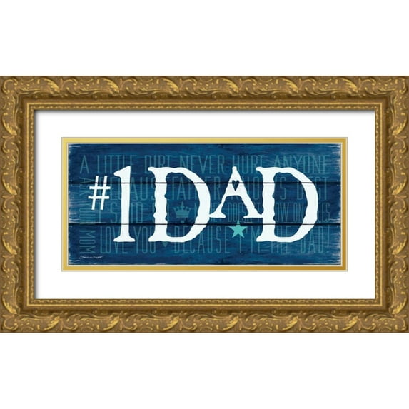 Marrott, Stephanie 24x13 Gold Ornate Wood Framed with Double Matting Museum Art Print Titled - #1 Dad I