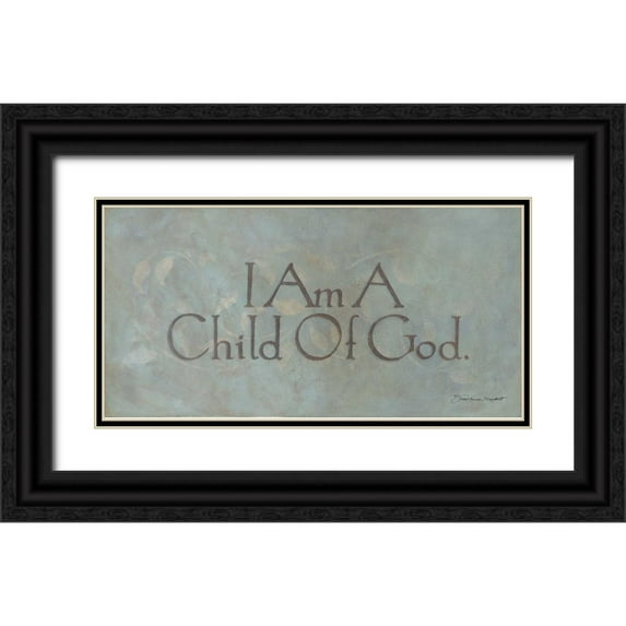 Marrott, Stephanie 24x14 Black Ornate Wood Framed with Double Matting Museum Art Print Titled - I Am a Child of God