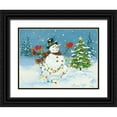 thumbnail image 1 of Marrott, Stephanie 24x19 Black Ornate Wood Framed with Double Matting Museum Art Print Titled - Snowman II, 1 of 4