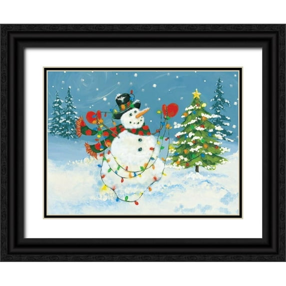 Marrott, Stephanie 24x19 Black Ornate Wood Framed with Double Matting Museum Art Print Titled - Snowman II