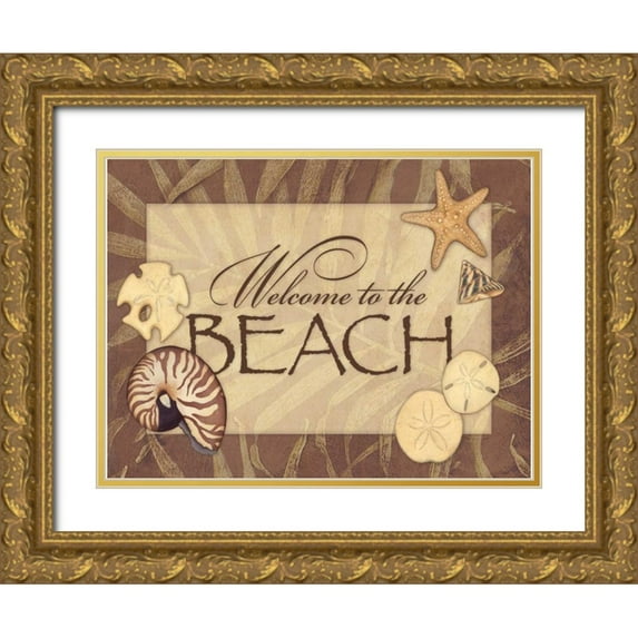 Marrott, Stephanie 24x19 Gold Ornate Wood Framed with Double Matting Museum Art Print Titled - Beach