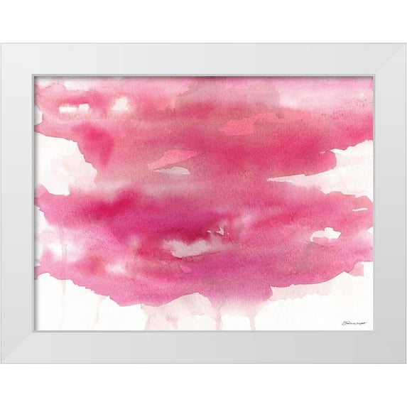 Marrott, Stephanie 24x19 White Modern Wood Framed Museum Art Print Titled - Pink and Grey Wash