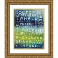 thumbnail image 1 of Marrott, Stephanie 25x32 Gold Ornate Wood Framed with Double Matting Museum Art Print Titled - Sea Words, 1 of 4