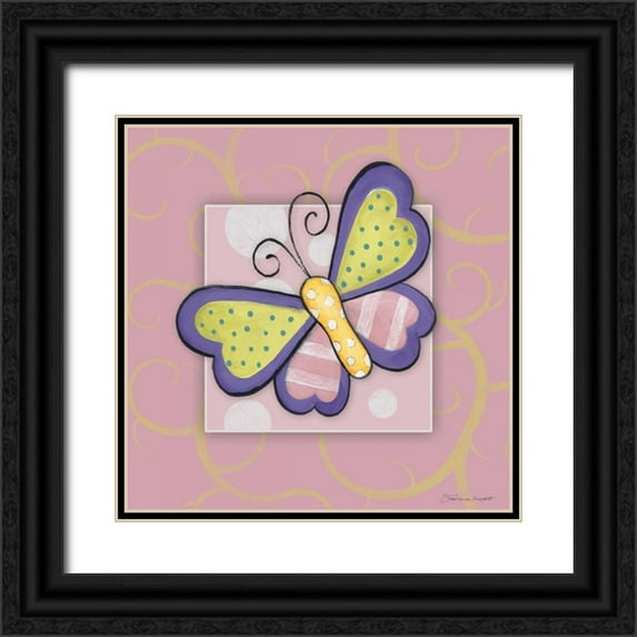 Marrott, Stephanie 26x26 Black Ornate Wood Framed with Double Matting Museum Art Print Titled - Butterfly I