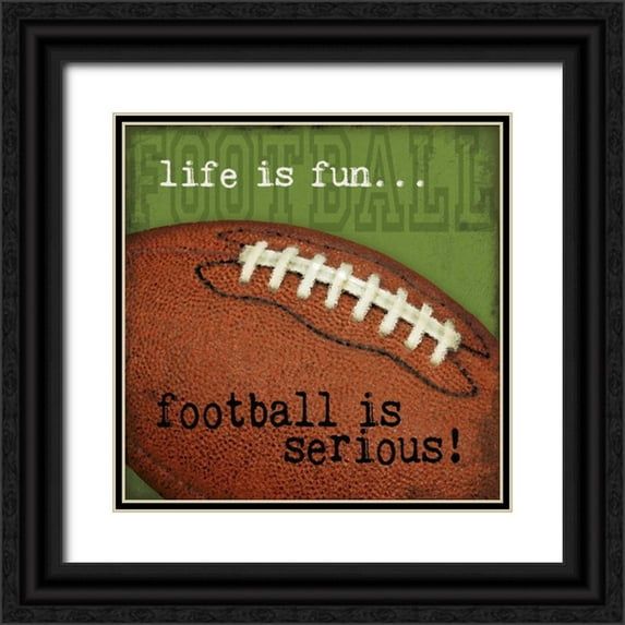 Marrott, Stephanie 26x26 Black Ornate Wood Framed with Double Matting Museum Art Print Titled - Football