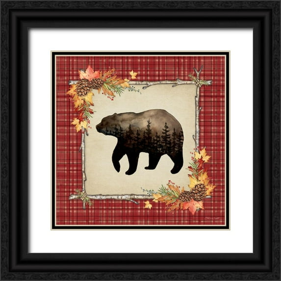 Marrott, Stephanie 26x26 Black Ornate Wood Framed with Double Matting Museum Art Print Titled - Forest Bear