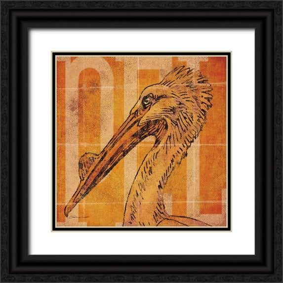 Marrott, Stephanie 26x26 Black Ornate Wood Framed with Double Matting Museum Art Print Titled - Pelican Head