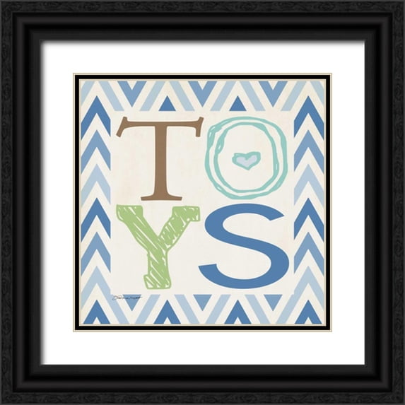 Marrott, Stephanie 26x26 Black Ornate Wood Framed with Double Matting Museum Art Print Titled - Playroom Boy Toys