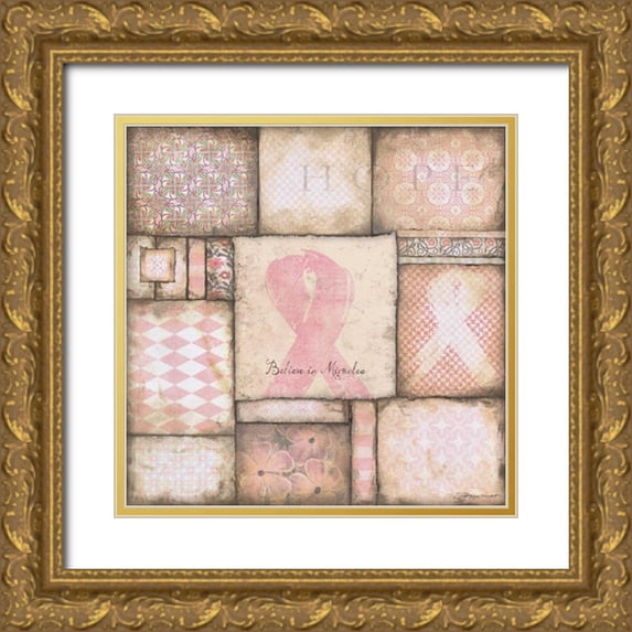 Marrott, Stephanie 26x26 Gold Ornate Wood Framed with Double Matting Museum Art Print Titled - Believe In