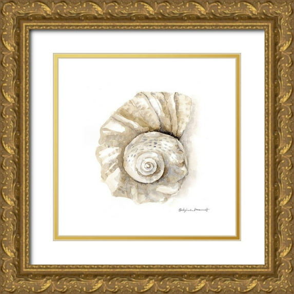 Marrott, Stephanie 26x26 Gold Ornate Wood Framed with Double Matting Museum Art Print Titled - Gift From The Sea I