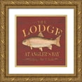 thumbnail image 1 of Marrott, Stephanie 26x26 Gold Ornate Wood Framed with Double Matting Museum Art Print Titled - Trout Sign, 1 of 4