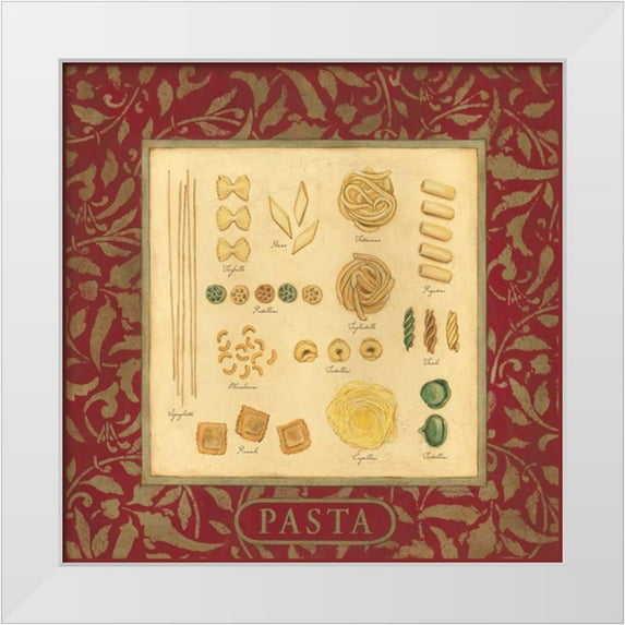 Marrott, Stephanie 26x26 White Modern Wood Framed Museum Art Print Titled - Pasta
