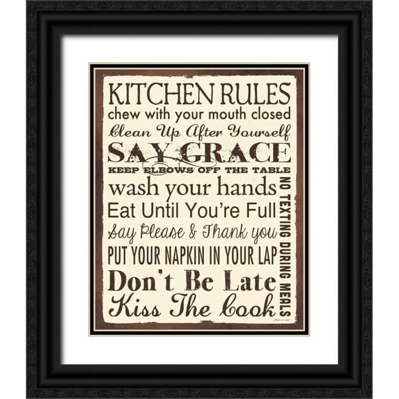 Marrott, Stephanie 26x32 Black Ornate Wood Framed with Double Matting Museum Art Print Titled - Kitchen Rules