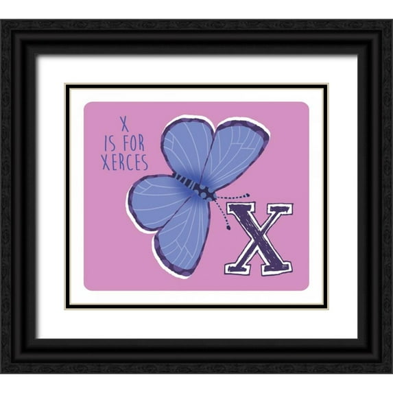 Marrott, Stephanie 30x26 Black Ornate Wood Framed with Double Matting Museum Art Print Titled - X is For Xerces