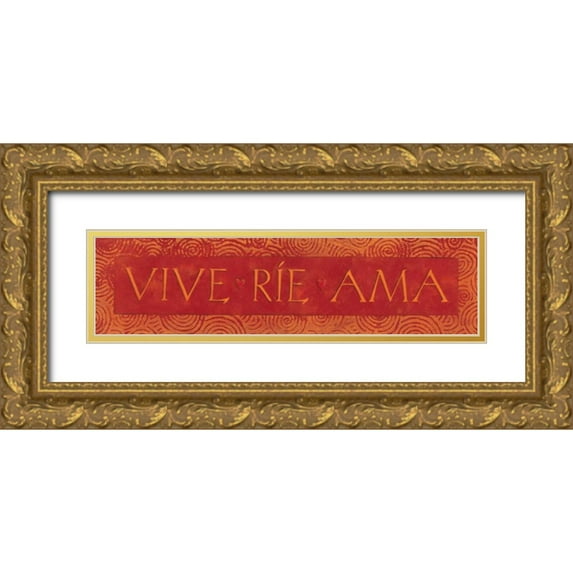 Marrott, Stephanie 32x11 Gold Ornate Wood Framed with Double Matting Museum Art Print Titled - Vive Rie Ama