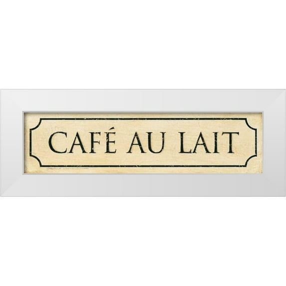 Marrott, Stephanie 32x11 White Modern Wood Framed Museum Art Print Titled - Cafe Au Lait
