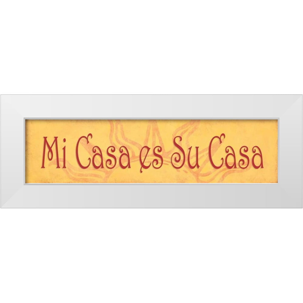 Marrott, Stephanie 32x11 White Modern Wood Framed Museum Art Print Titled Me Casa es Su Casa