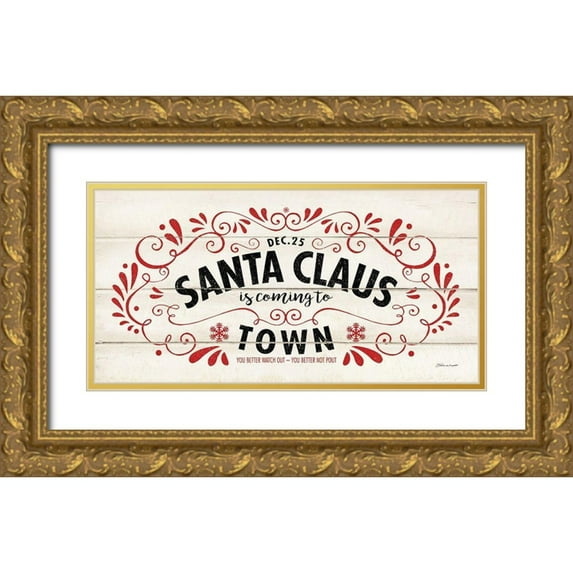 Marrott, Stephanie 32x18 Gold Ornate Wood Framed with Double Matting Museum Art Print Titled - Santa Claus