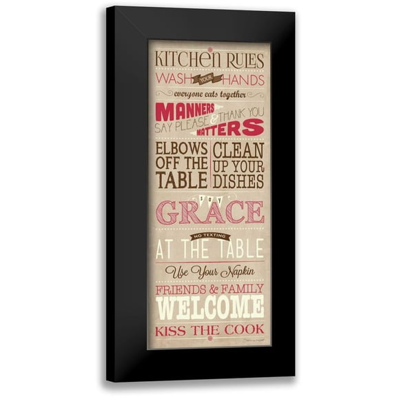 Marrott, Stephanie 8x14 Black Modern Framed Museum Art Print Titled - Kitchen Rules