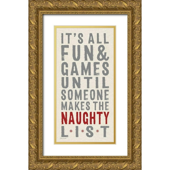 Marrott, Stephanie 9x14 Gold Ornate Wood Framed with Double Matting Museum Art Print Titled - The Naughty List