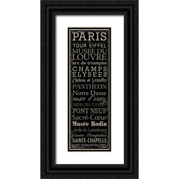 Marrott, Stephanie 9x18 Black Ornate Wood Framed with Double Matting Museum Art Print Titled - Tour Eiffel