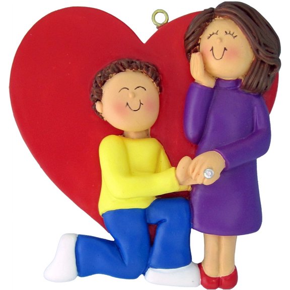 Marry Me Both Brown Personalized Christmas Ornament DO-IT-YOURSELF