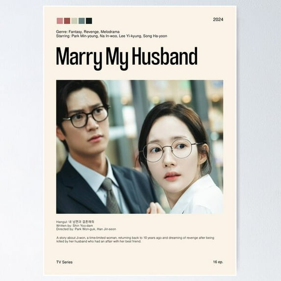 Marry My Husband, Minimalist Kdrama (2024) Poster Wall Art, Modern Wall Decor For Living Room Bedroom, 8x12 UNFRAMED