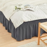 MarryLane Elastic Bed Ruffle, Easy Wrap Around 15 Inch Tailored Drop ...