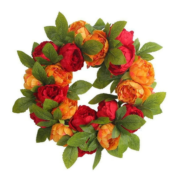 Marryso Door Wreath for Front Door Outside Dead Branches Peonies Flower Wreaths Wall Hanging Home Decoration Holiday Simulation Rattan Wreath Decoration Door Hanging