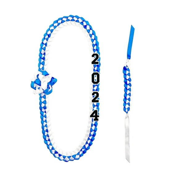 Marryso Flower Wreath for Front Door Graduation Ribbon Leis Braid Color Congrats Graduates Leis Necklace And Braid Bracelets For Graduation Party