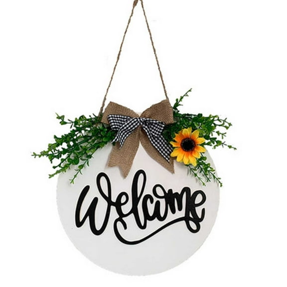 Marryso Flower Wreath for Front Door Welcome Door Hanger Door Decoration Door Wreath Front Door Wreath Decor