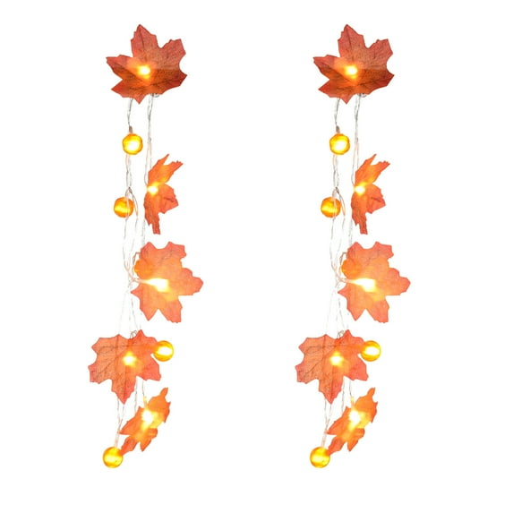Marryso Halloween String Light Maple Lantern String Halloween Garden Party Room Decoration Lights 2PC