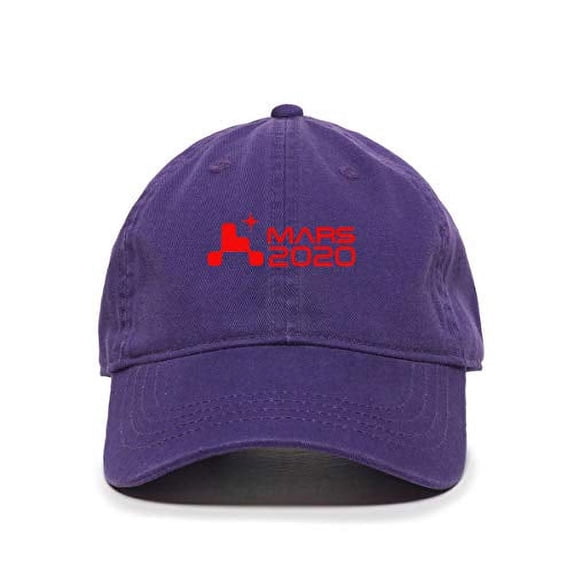 Mars 2020 Rover Logo Baseball Cap Embroidered Cotton Adjustable Dad Hat Purple