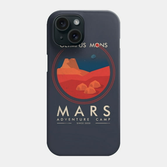 Mars Adventure Camp Protective Cover for iPhone 11–17 Pro Max Cosmic Travel Art