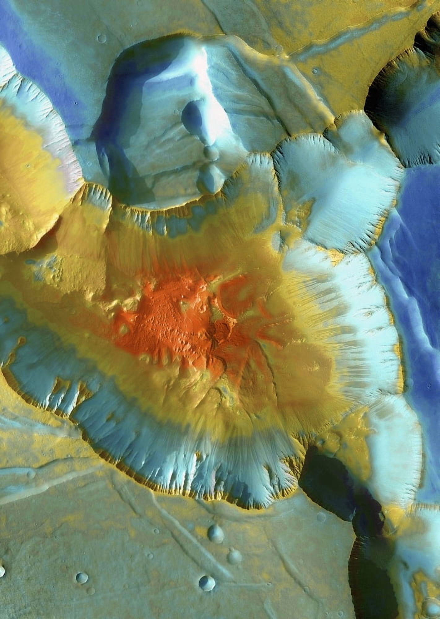 Mars Aerial View Canvas Art - Steve Nagy Design Pics (12 x 18)