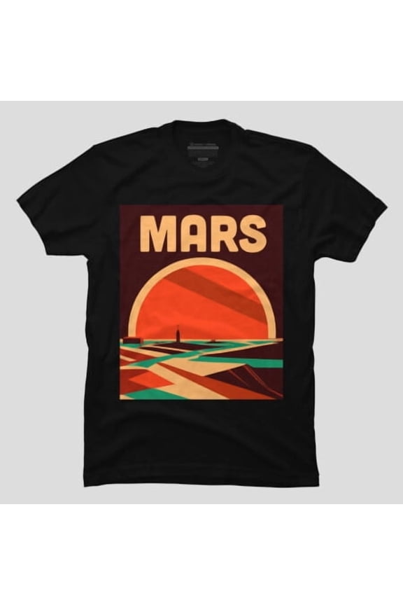 Mars Art Deco Design Space Exploration, H29402 Unisex T-Shirt, Up to 5XL Available