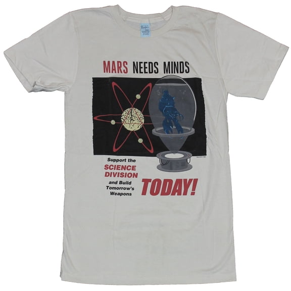 Mars Attacks Mens T-Shirt - Mars Need Minds Enroll Today Image (Small)