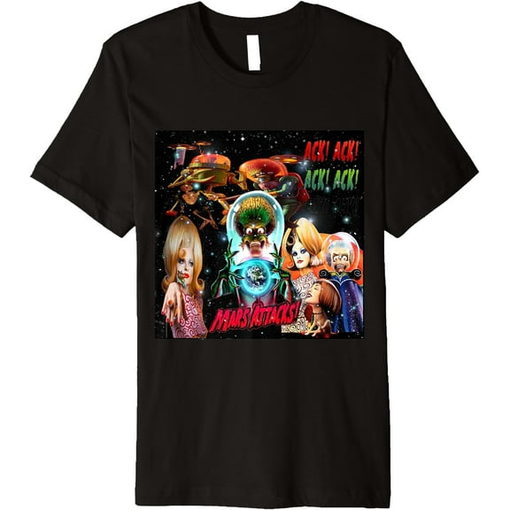 Mars Attacks Space Adventure Graphic Premium T-Shirt