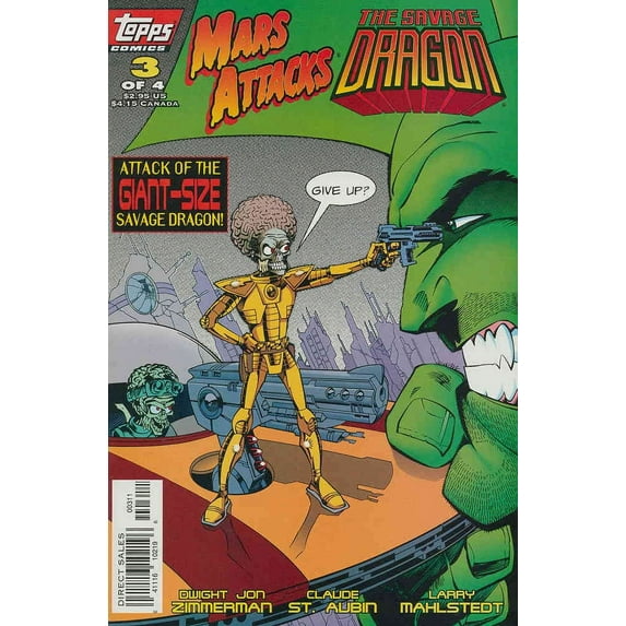 Mars Attacks the Savage Dragon #3 VF ; Topps Comic Book
